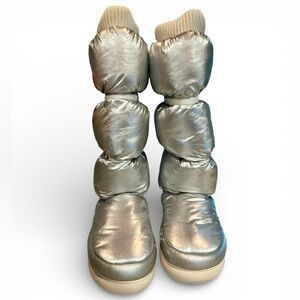 Rare UGG Classic Maxi Ultra Tall silver metallic puffer boots size EU36/US5/6